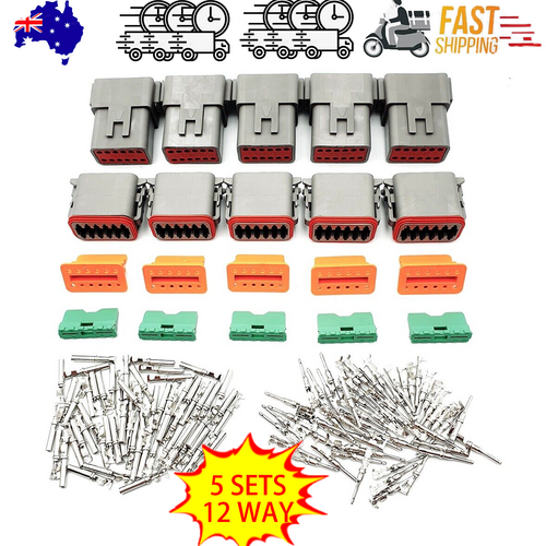 Automotive Repair & Speciality Tools: 5 Sets DEUTSCH DT SERIES MULTI PLUG WATERPROOF CONNECTOR 12 WAY PIN KIT