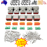 Automotive Repair & Speciality Tools: 5 Sets DEUTSCH DT SERIES MULTI PLUG WATERPROOF CONNECTOR 12 WAY PIN KIT