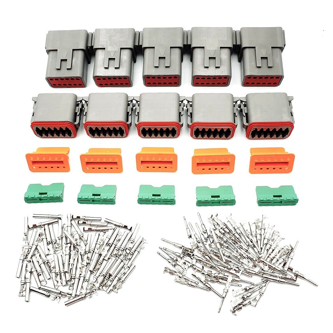 Automotive Repair & Speciality Tools: 5 Sets DEUTSCH DT SERIES MULTI PLUG WATERPROOF CONNECTOR 12 WAY PIN KIT