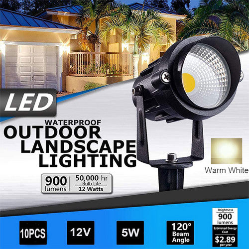 In-Ground Lights: 10X LED Spotlights Landscape Warm light Lamp Waterproof Outdoor Garden Yard 12V