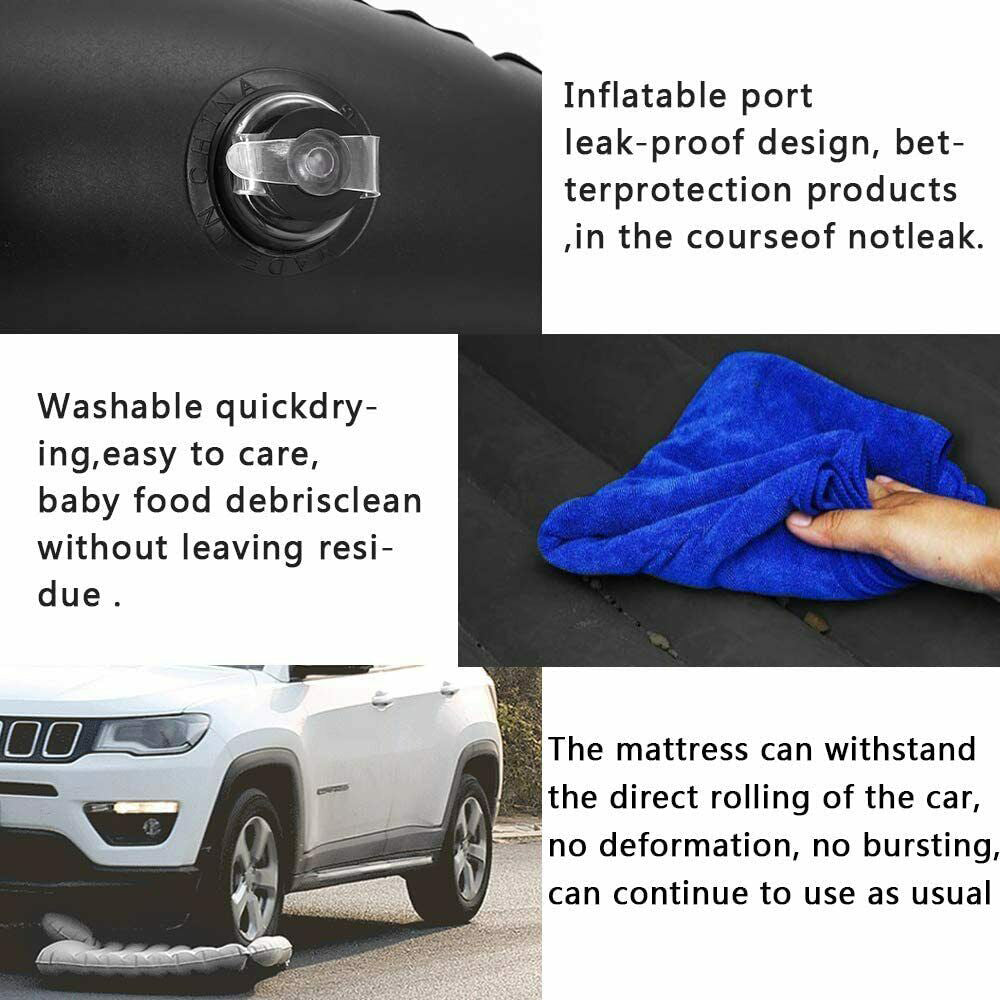 Automotive Decor: Inflatable Car Back Seat Mattress Portable Camping Travel Air Bed