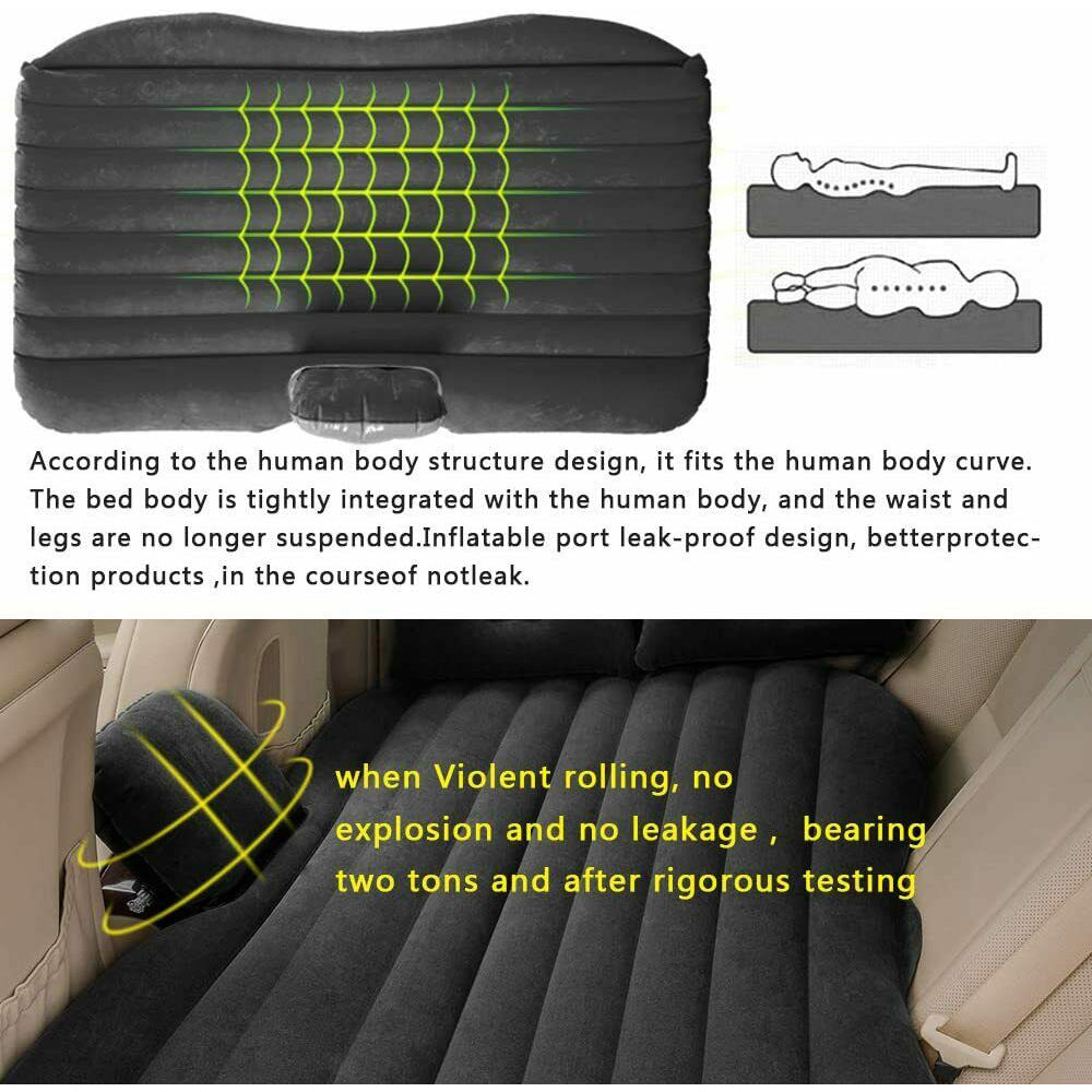 Automotive Decor: Inflatable Car Back Seat Mattress Portable Camping Travel Air Bed