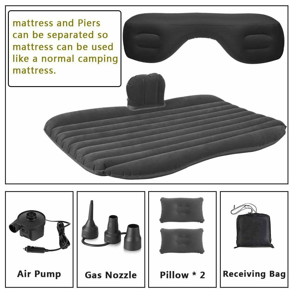 Automotive Decor: Inflatable Car Back Seat Mattress Portable Camping Travel Air Bed