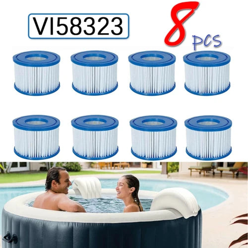 Mattress Toppers: 6PCS Replacement Bestway VI Filter Cartridge Inflatable Lay-Z-Spa Filters 58323