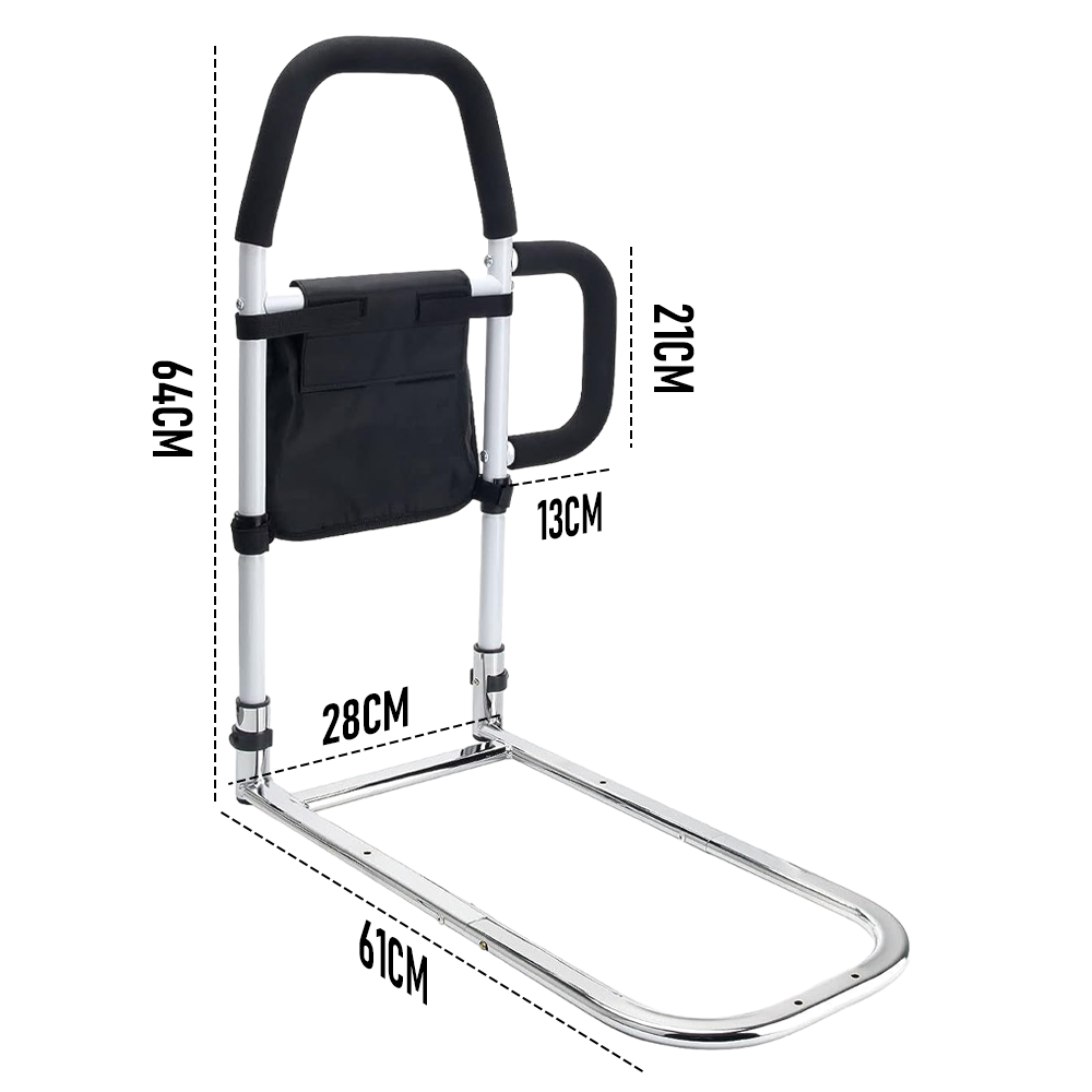 Mobility & Accessibility: Bed Rail Safety Assist Rail for Elderly Adults with Storage Pocket &Fixing Strap