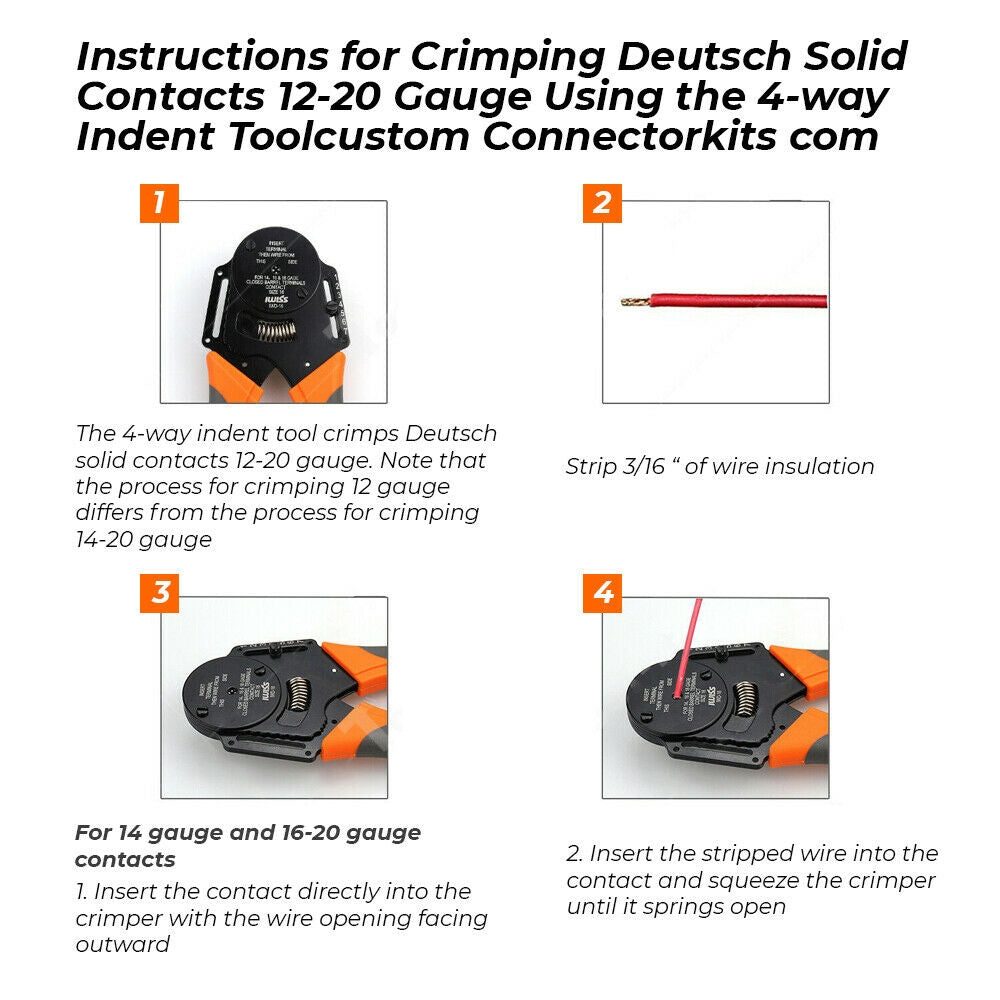 Automotive Repair & Speciality Tools: 600PCS Deutsch DT Connector Plug Kit With Genuine Deutsch Crimp Tool Auto Marine
