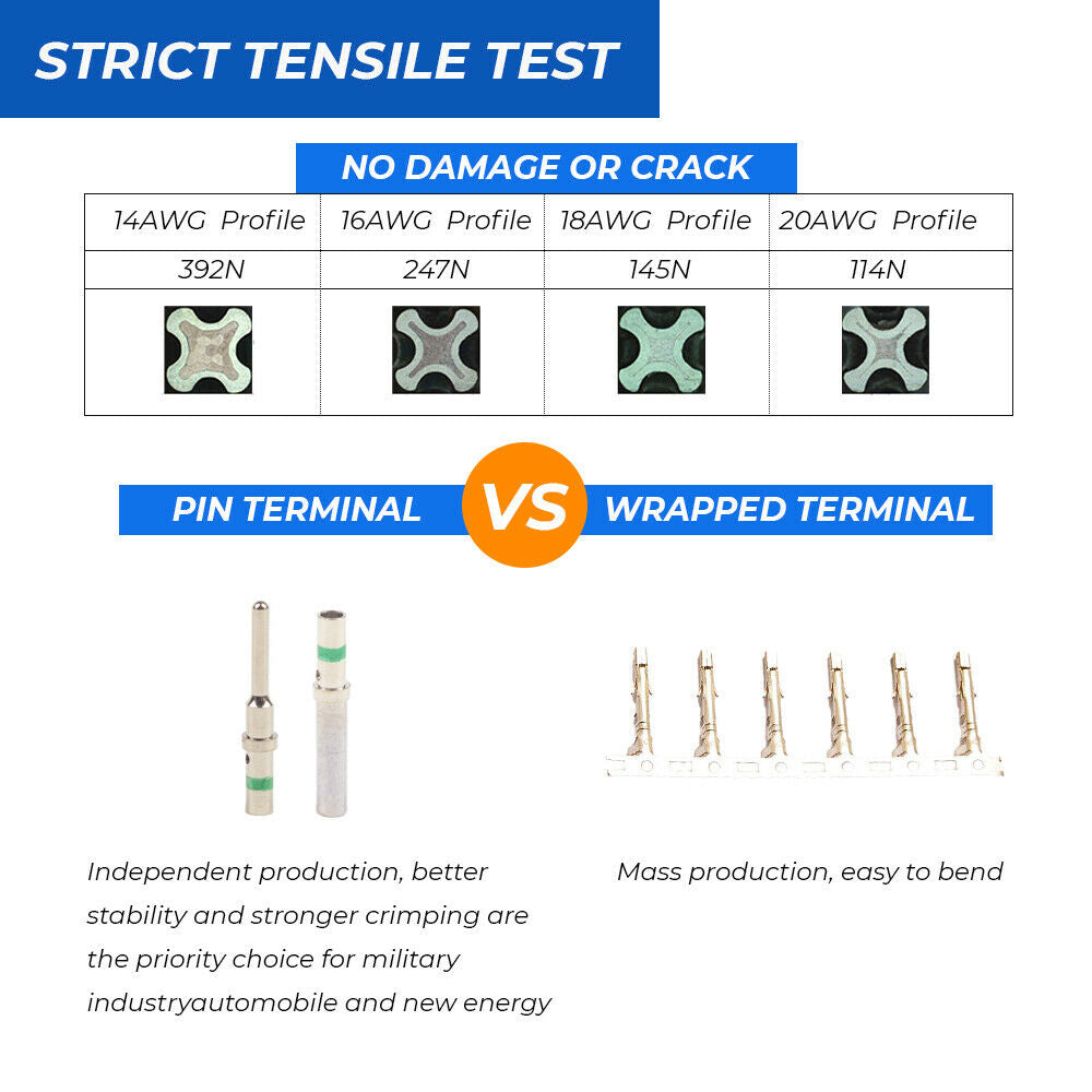 Automotive Repair & Speciality Tools: 1000PCS Deutsch DT Connector Plug Kit With Genuine Deutsch Crimp Tool Auto Marine
