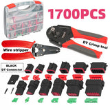 Automotive Repair & Speciality Tools: BLACK??1700X Deutsch DT Connector Kit Genuine Deutsch Crimp Tool Auto Marine