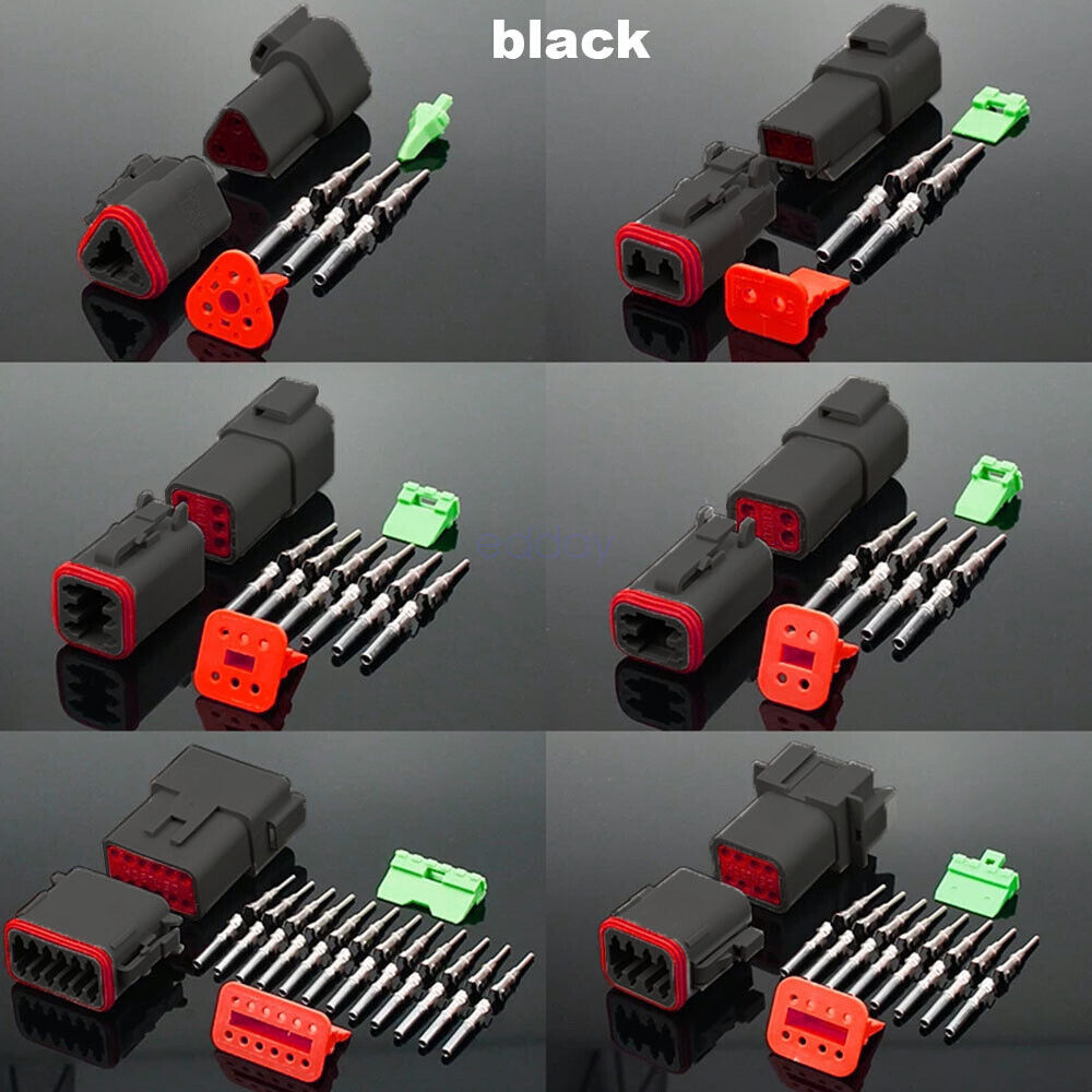 Automotive Repair & Speciality Tools: BLACK??1700X Deutsch DT Connector Kit Genuine Deutsch Crimp Tool Auto Marine
