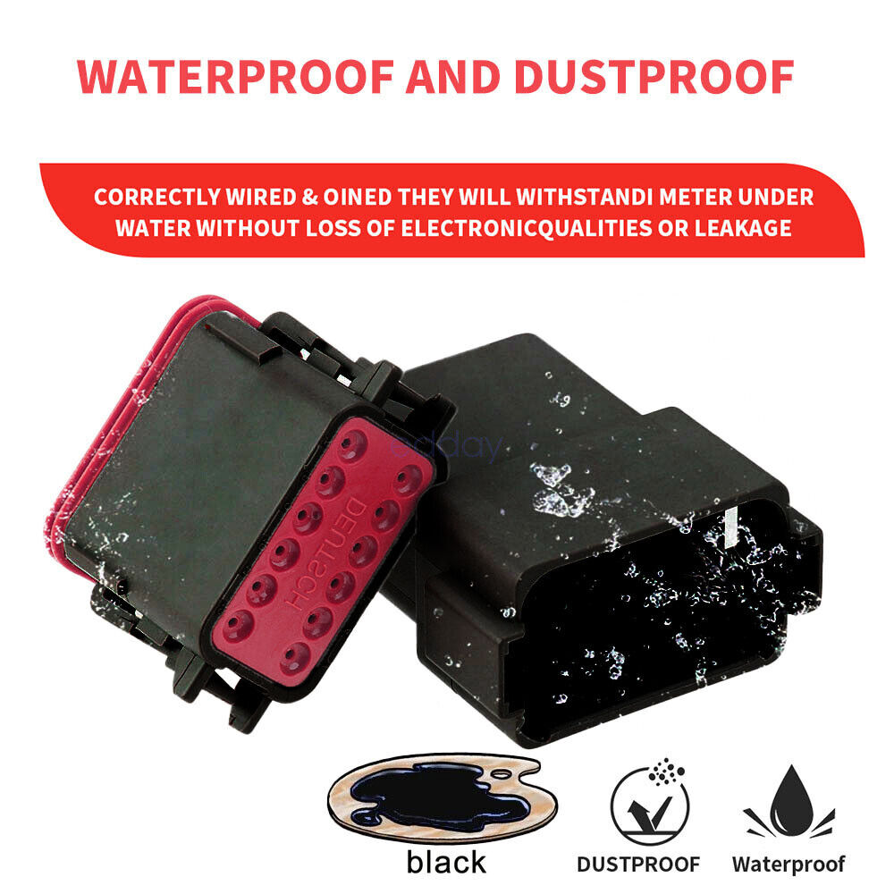 Automotive Repair & Speciality Tools: BLACK??1700X Deutsch DT Connector Kit Genuine Deutsch Crimp Tool Auto Marine