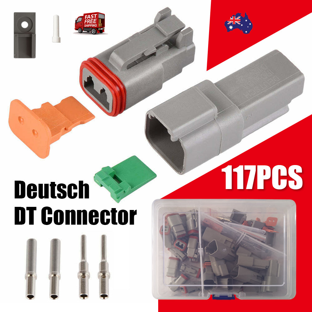 Automotive Repair & Speciality Tools: 117PCS Deutsch Kit DT 2 Way Series Connector Plug Waterproof Auto Marine DT 2Pin