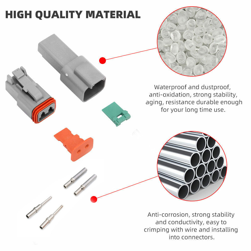 Automotive Repair & Speciality Tools: 117PCS Deutsch Kit DT 2 Way Series Connector Plug Waterproof Auto Marine DT 2Pin