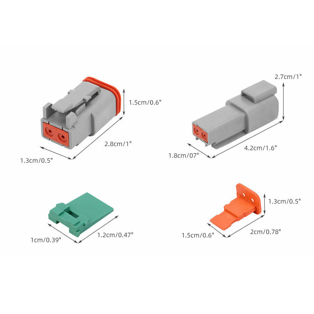 Automotive Repair & Speciality Tools: 117PCS Deutsch Kit DT 2 Way Series Connector Plug Waterproof Auto Marine DT 2Pin