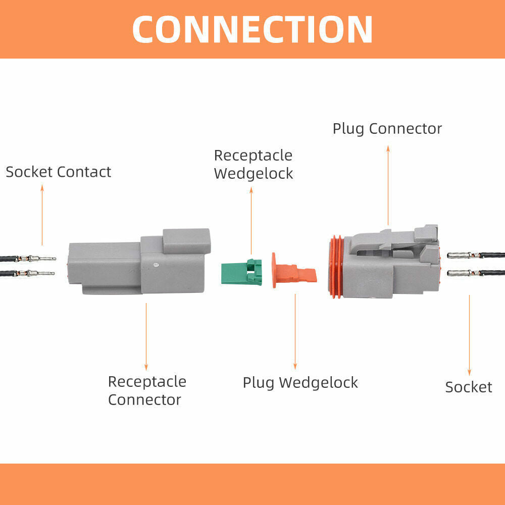 Automotive Repair & Speciality Tools: 117PCS Deutsch Kit DT 2 Way Series Connector Plug Waterproof Auto Marine DT 2Pin