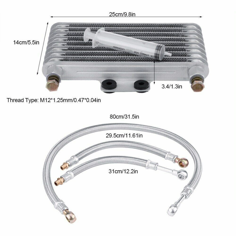 Automotive Parts: New 125ml Motorcycle Oil Cooler Cooling Radiator Kit For Honda CB CG 100CC-250CC