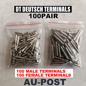 100 Pairs Deutsch Solid Terminal No.16 Contact Pins Male Female Connector Plug