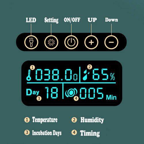 Small Animal Habitats & Cages: Digital Led Fully Automatic 25 Egg Incubator Hatch Turning Chicken Eggs Poultry