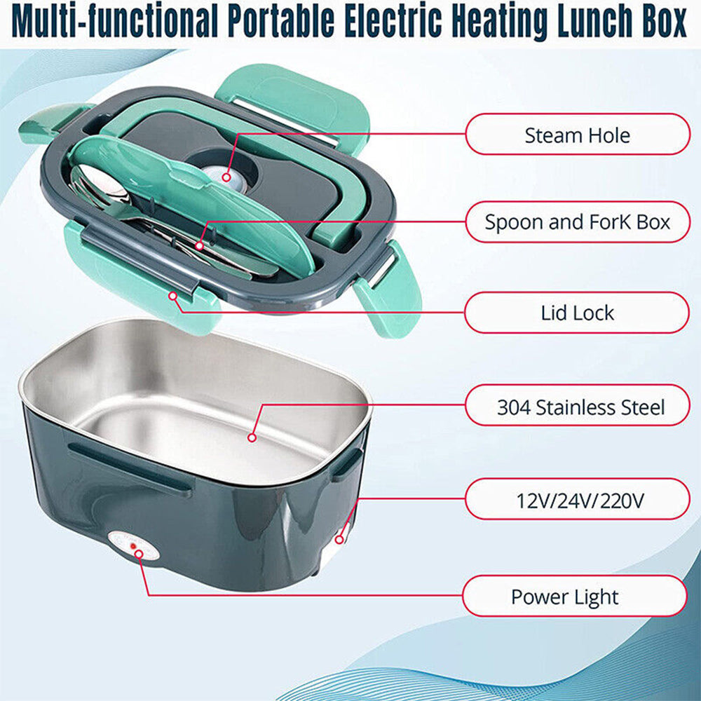 Food Warmers & Chafing Dishes: Electric Lunch Box Food Warmer Portable Leakproof Food Heater Car Home Picnic