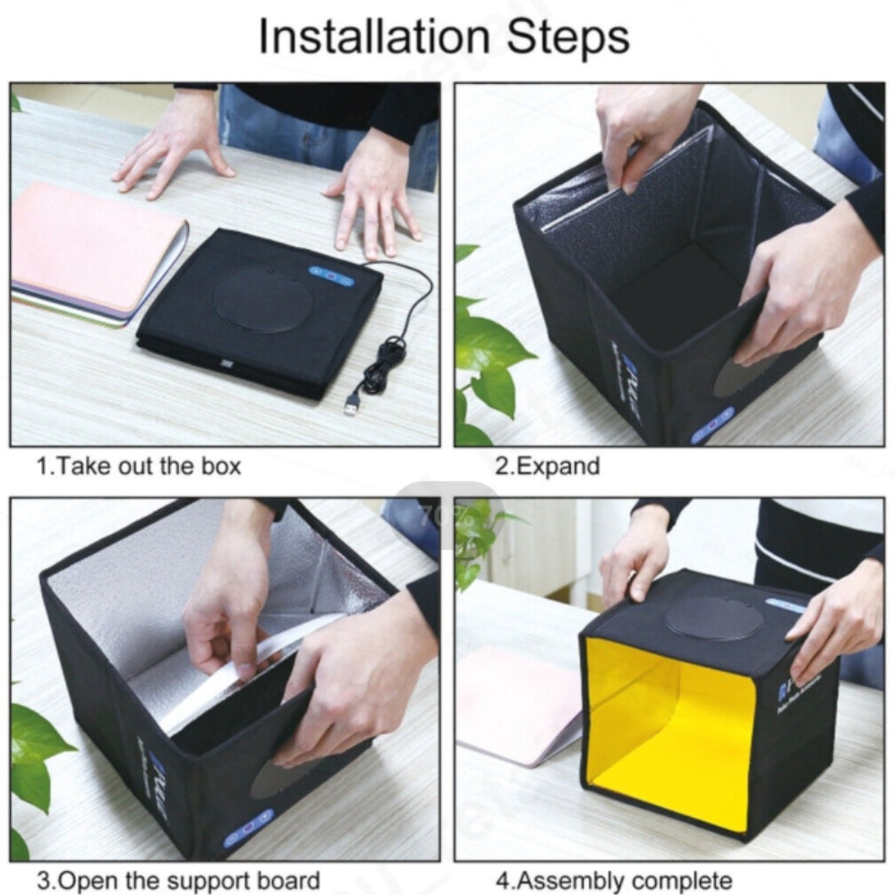 Camping Appliances: 30CM Portable Photo Studio LED Light Tent Bar Cube Soft Box Room Photography