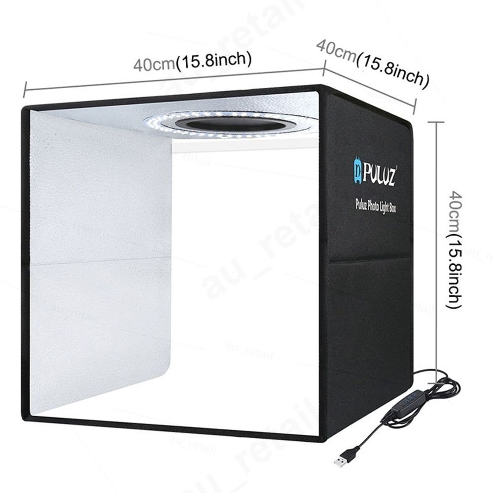 Camera Accessories: 40CM Portable Photo Studio LED Light Tent Bar Cube Soft Box Room Photography