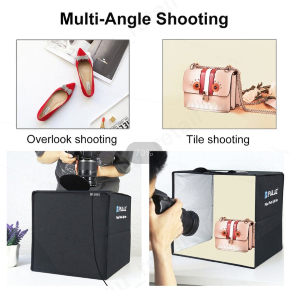 Camera Accessories: 40CM Portable Photo Studio LED Light Tent Bar Cube Soft Box Room Photography