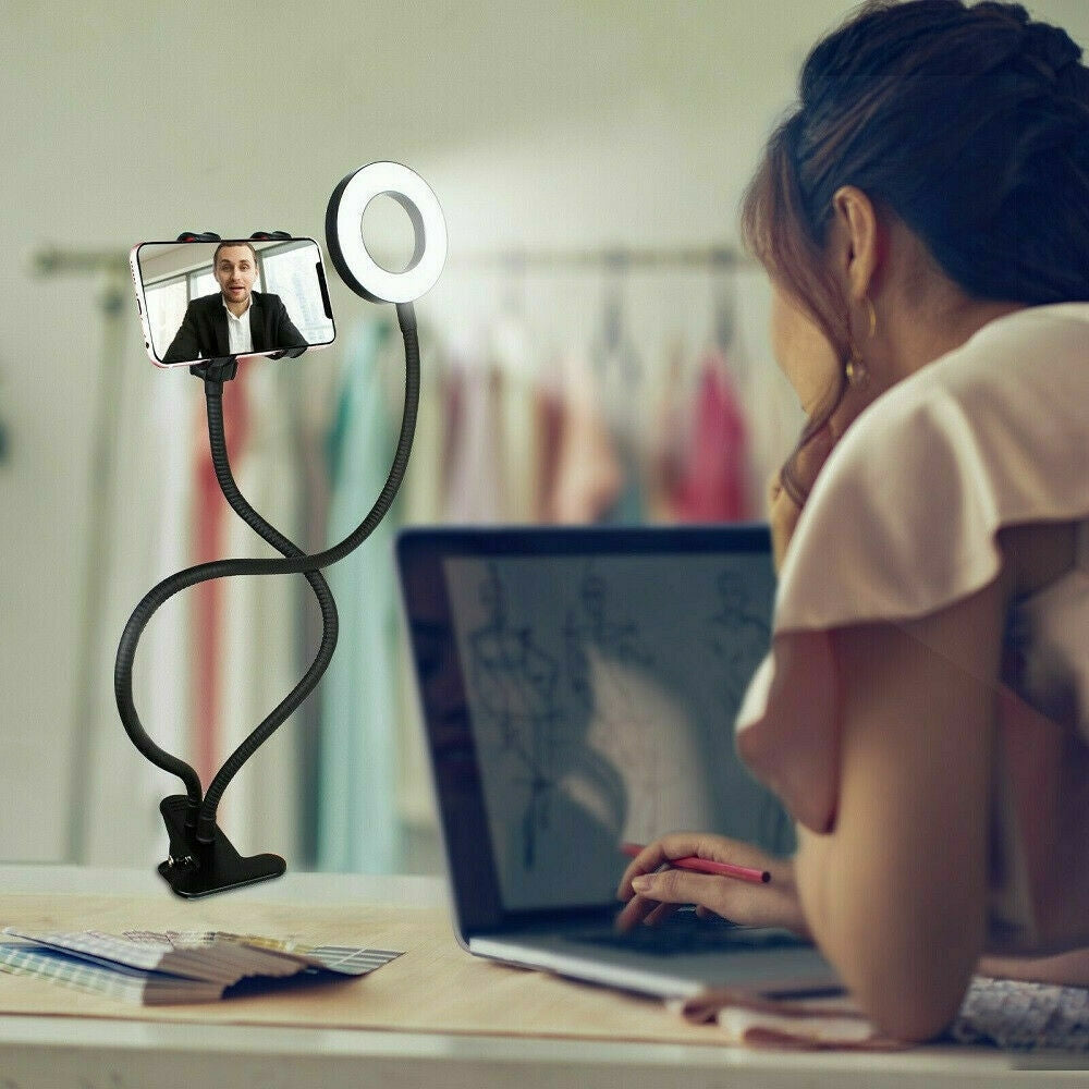 Phone Cases & Screen Protectors: LED Selfie Ring Light with Cell Phone Holder Flexible Stand Live Stream Lamp AU