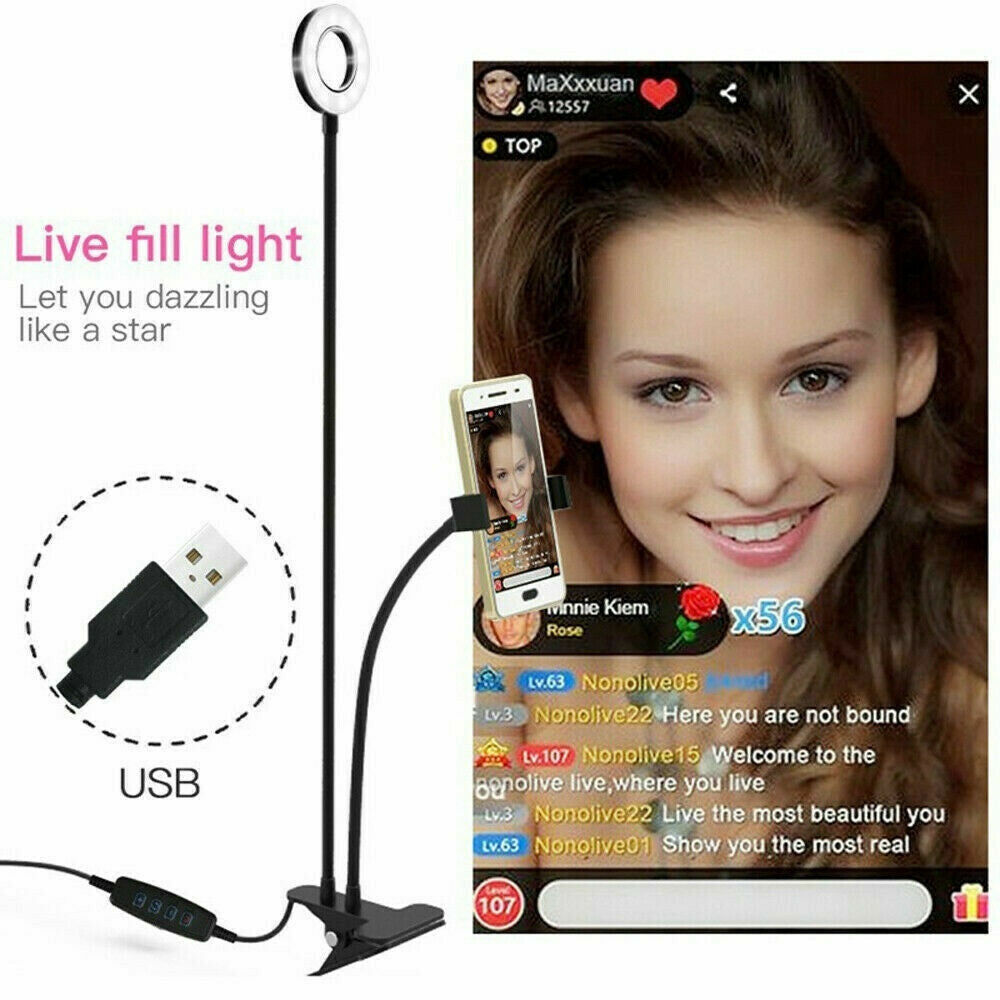 Phone Cases & Screen Protectors: LED Selfie Ring Light with Cell Phone Holder Flexible Stand Live Stream Lamp AU