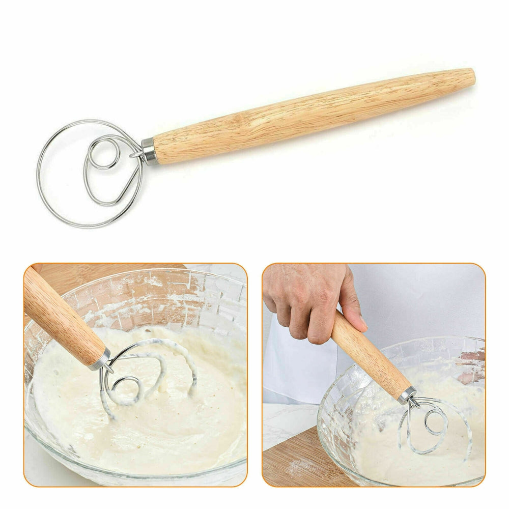 Kitchen Utensils: 13 INCHES BAKING DOUGH STAINLESS STEEL LARGE WIRE WHISK MIXER BREAD COOKING TOOL
