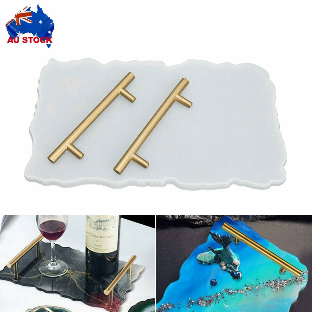 Building Materials: Large Safe Silicone Tray Mould Artist Mold Irregular Coaster Resin Craft Art DIY + 2 Handles