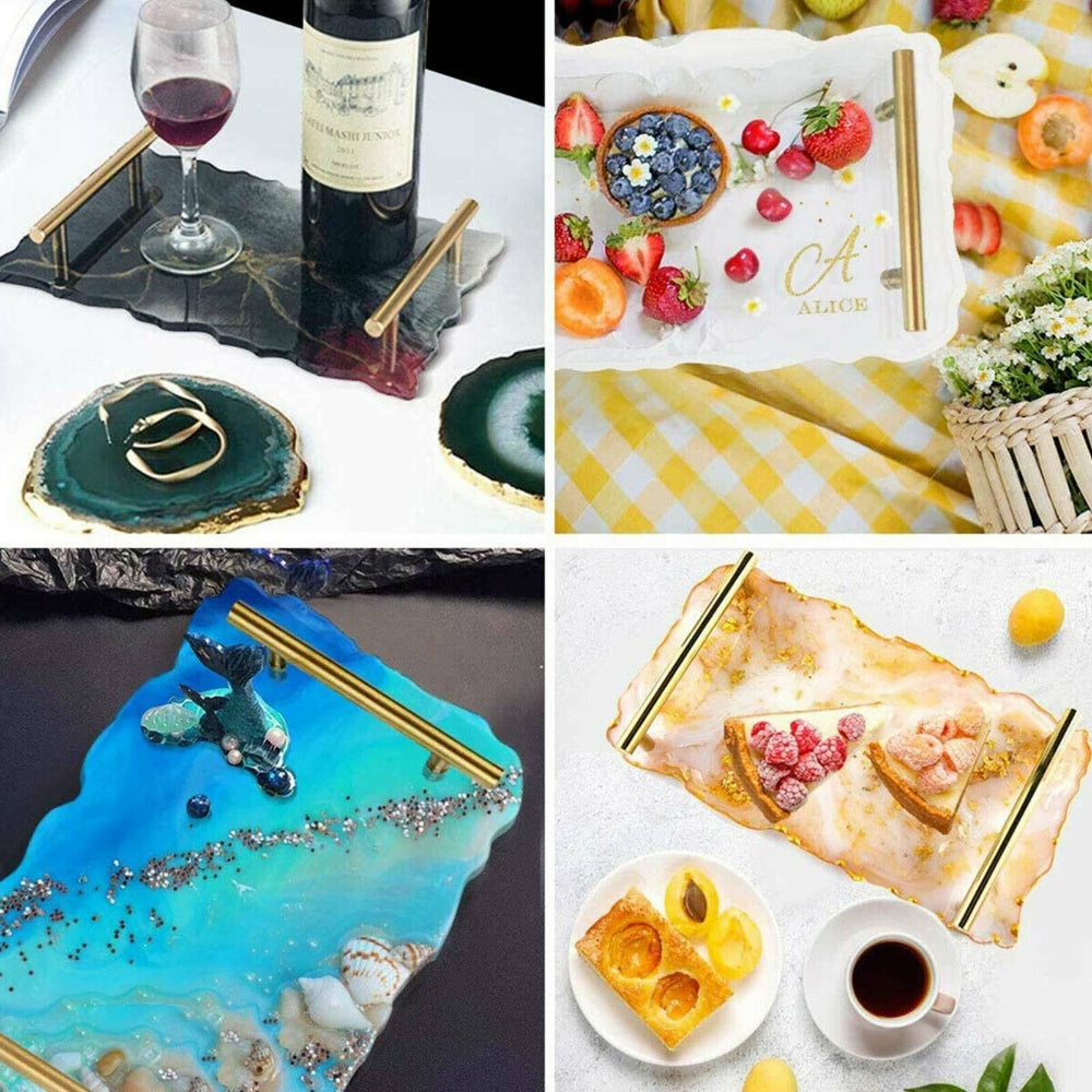 Building Materials: Large Safe Silicone Tray Mould Artist Mold Irregular Coaster Resin Craft Art DIY + 2 Handles