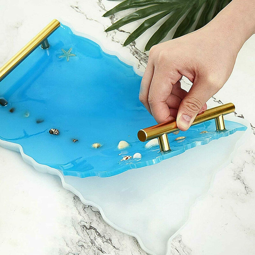 Building Materials: Large Safe Silicone Tray Mould Artist Mold Irregular Coaster Resin Craft Art DIY + 2 Handles