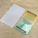 Building Materials: Large Safe Silicone Tray Mould Artist Mold Irregular Coaster Resin Craft Art DIY + 2 Handles