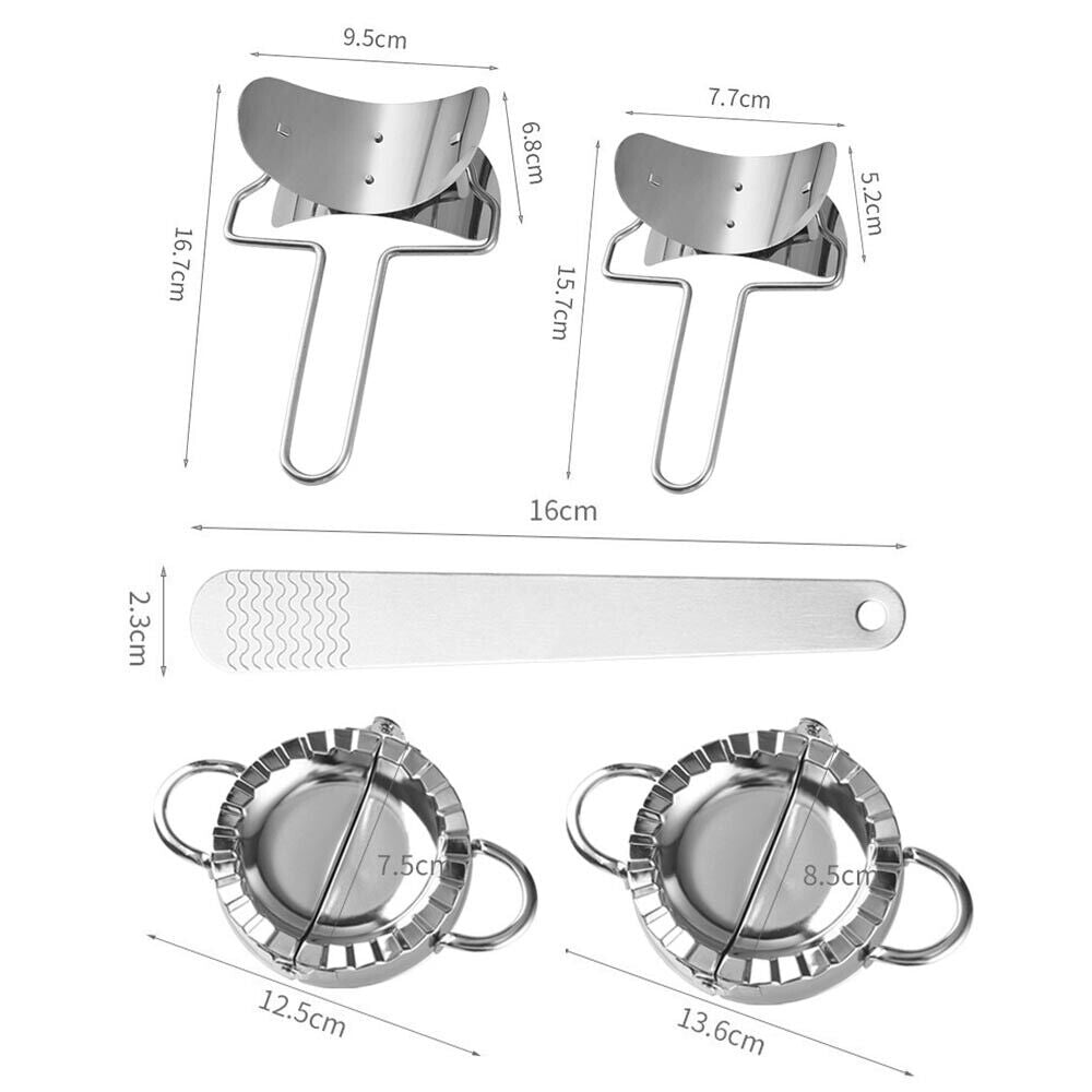 Kitchen Utensils: Dumpling Maker Set Stainless Steel Dough Press Making Mold Mould Tool AU