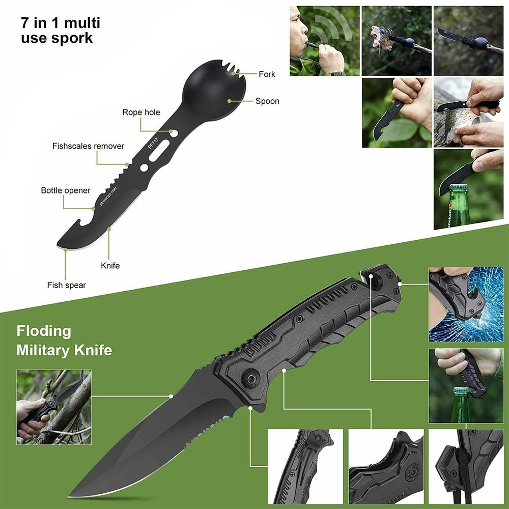Camping Appliances: Tactical Emergency Survival Kit Outdoor Sports Hiking Camping SOS Tool Equipment