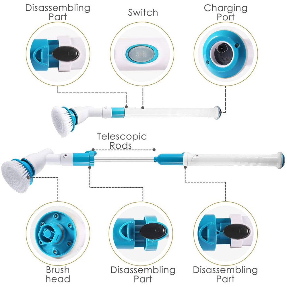 Laundry Cleaning Supplies: Electric Cordless Spin Scrubber Super Power Scrubber Turbo Scrub Clean Brush