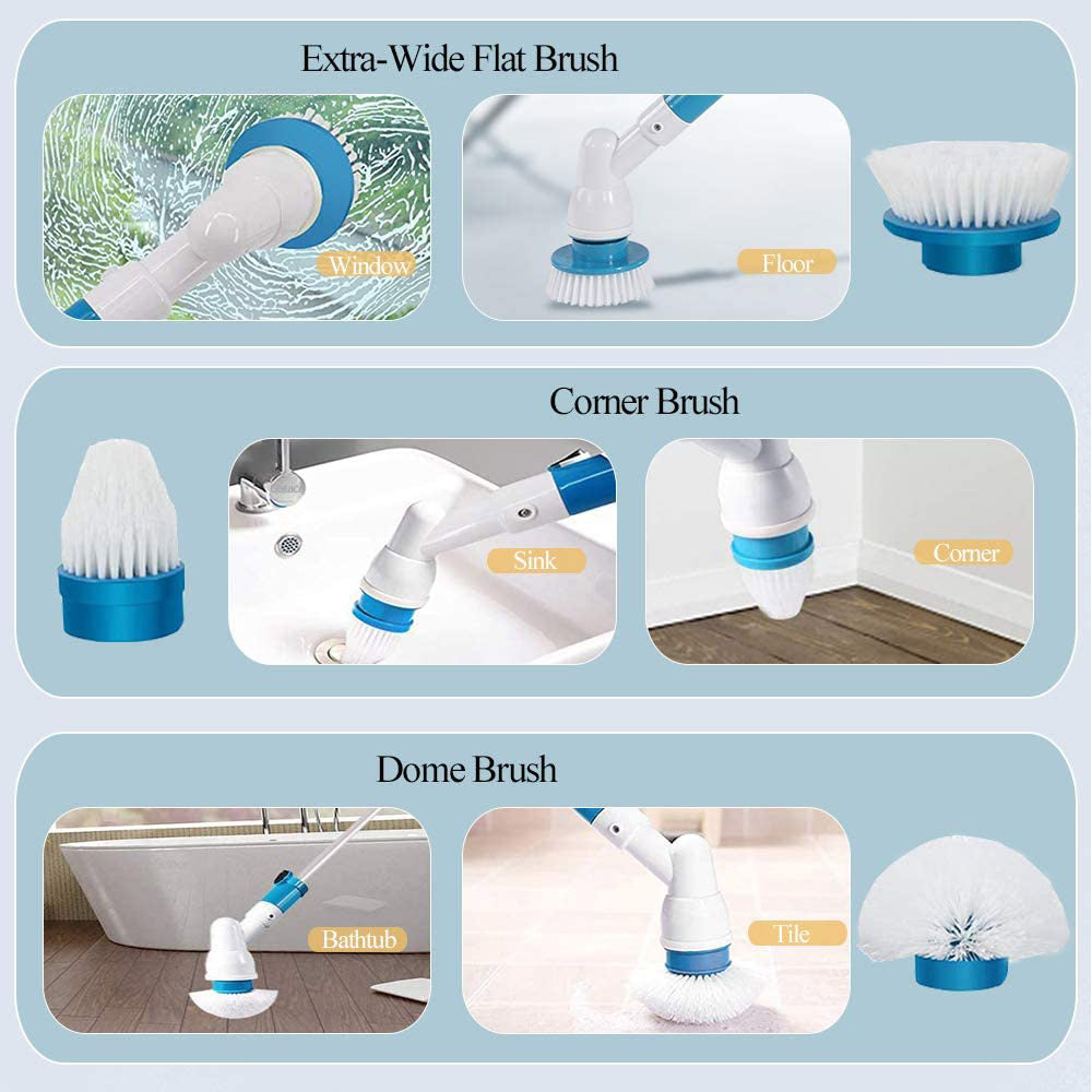 Laundry Cleaning Supplies: Electric Cordless Spin Scrubber Super Power Scrubber Turbo Scrub Clean Brush