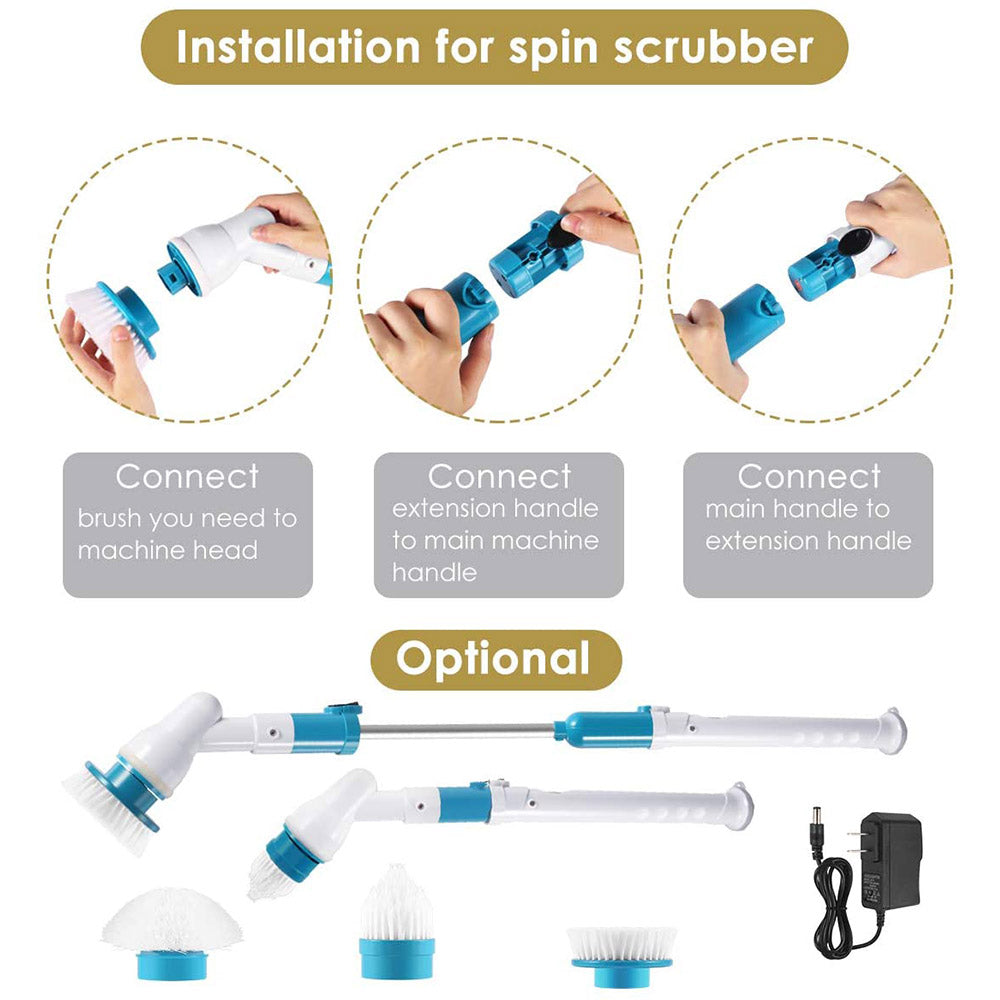 Laundry Cleaning Supplies: Electric Cordless Spin Scrubber Super Power Scrubber Turbo Scrub Clean Brush