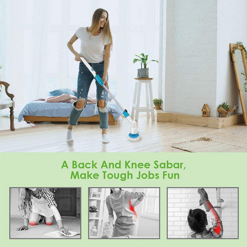 Laundry Cleaning Supplies: 5PCS Rechargeable Spin Scrubber Electric Turbo Scrub Cleaning Brush Cordless Kit