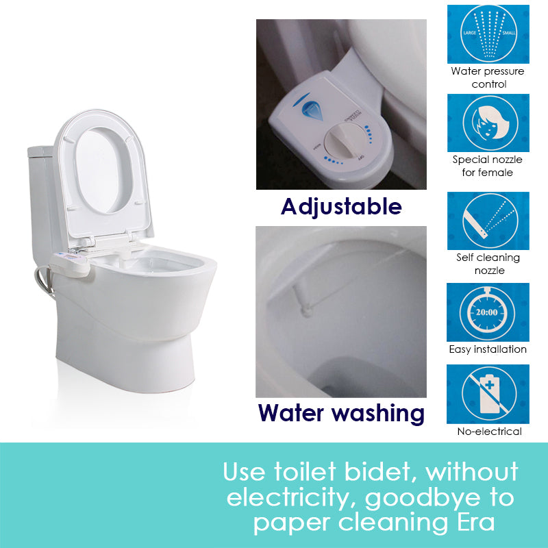 Toilet & Bidet Accessories: Toilet Bidet Seat Hygiene Water Wash Clean Unisex Easy Attachment Dual Nozzles