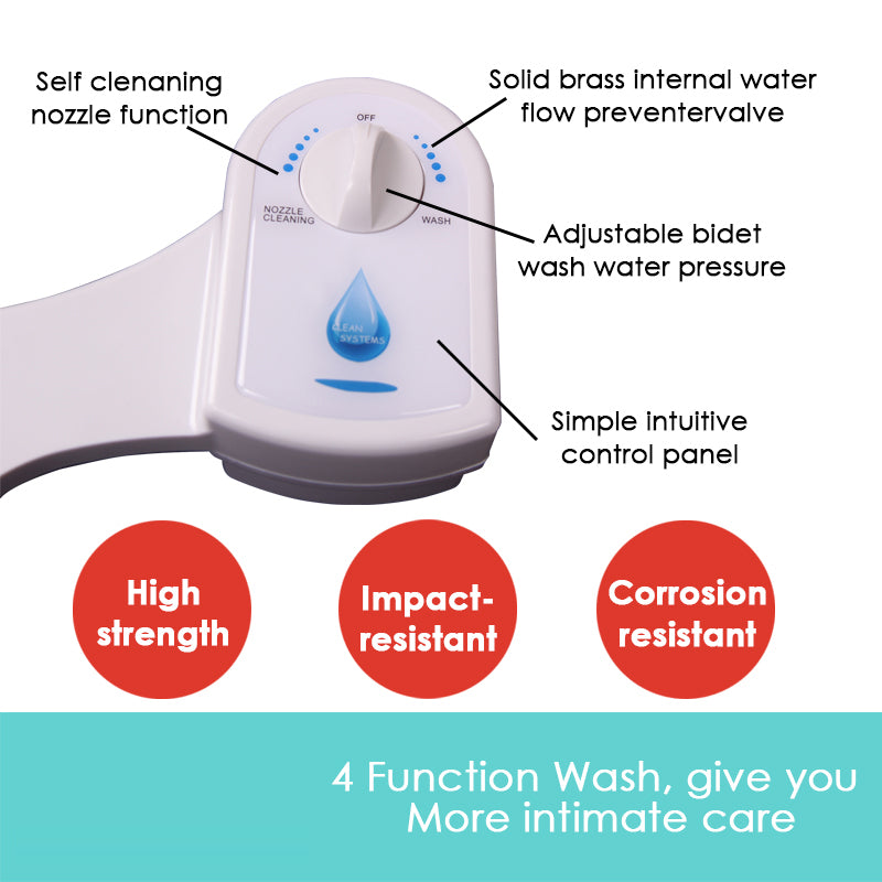 Toilet & Bidet Accessories: Toilet Bidet Seat Hygiene Water Wash Clean Unisex Easy Attachment Dual Nozzles