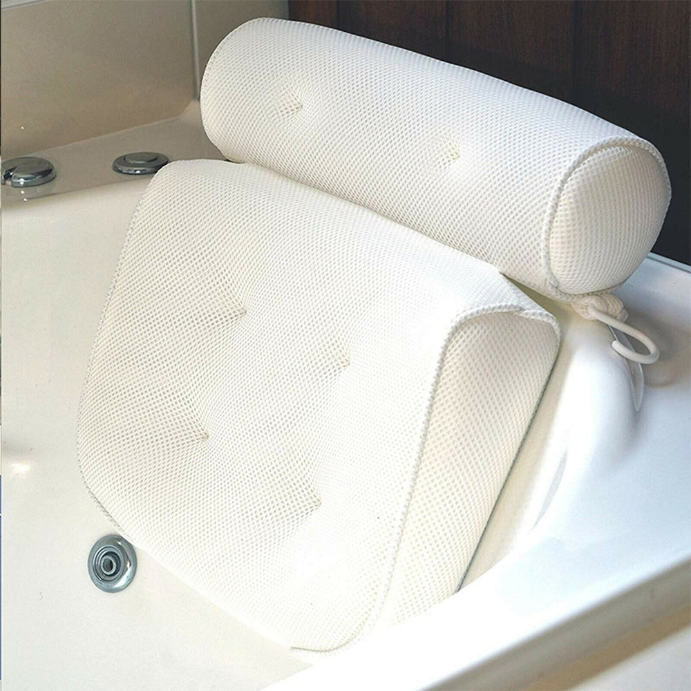 Bath Mats & Rugs: 3D Spa Mesh Bath Pillow Neck Back Support Bathtub Tub Cushions