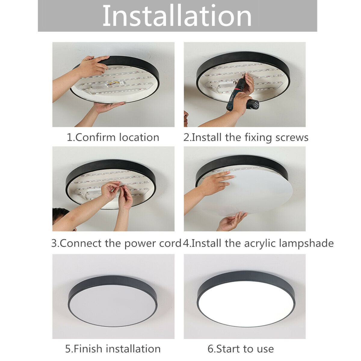 Artificial Flowers & Plants: 40CM LED Ceiling Light Modern Surface Mount Flush Panel Downlight Ultra-thin