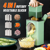Kitchen Knives: Kitchen Vegetable Food Manual Rotary Drum Grater Chopper Slicer Fruit Cutter