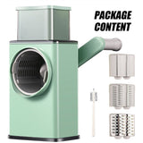 Kitchen Knives: Kitchen Vegetable Food Manual Rotary Drum Grater Chopper Slicer Fruit Cutter