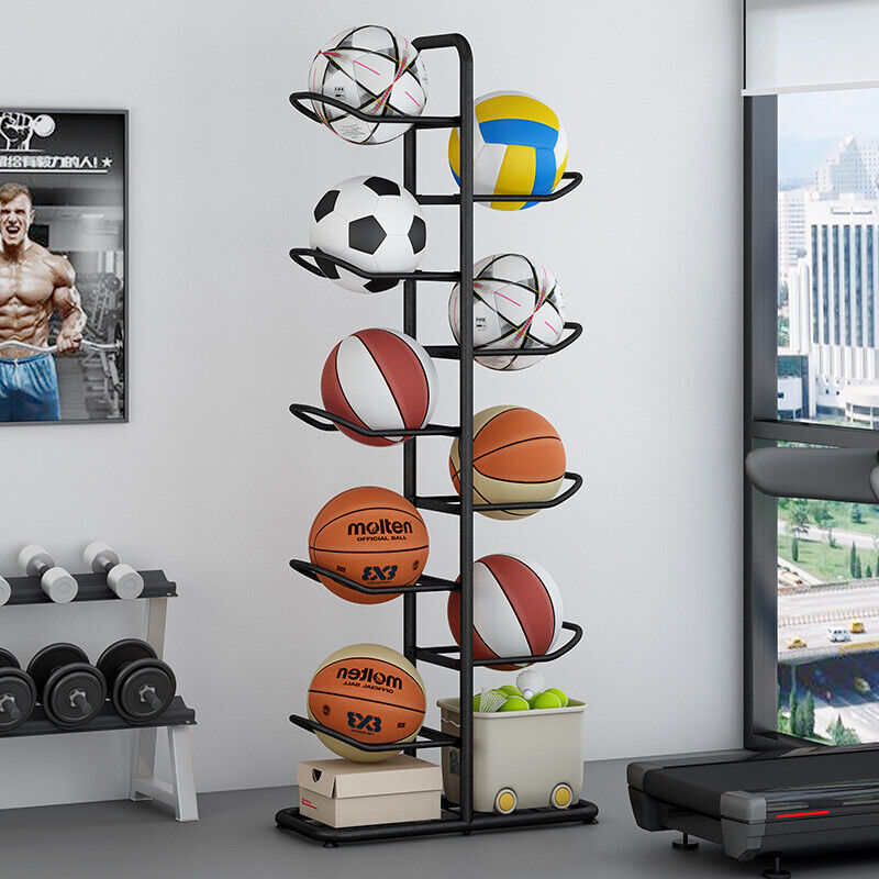 Basketball & Basketball Accessories: Basketball Soccer Storage Rack Sport Ball Organizer Ball Holder Display Stand