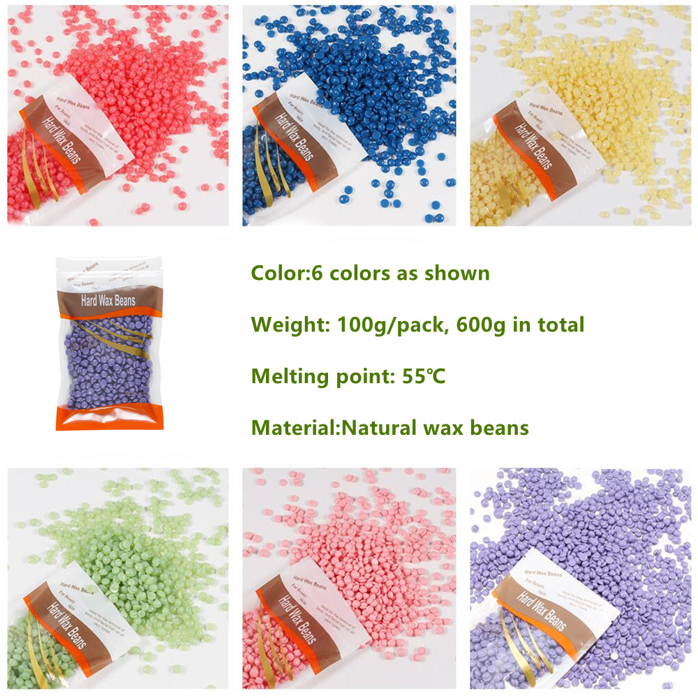 Automotive Decor: 6x100g Hard Wax Beans Remover With 20 Wooden Sticks