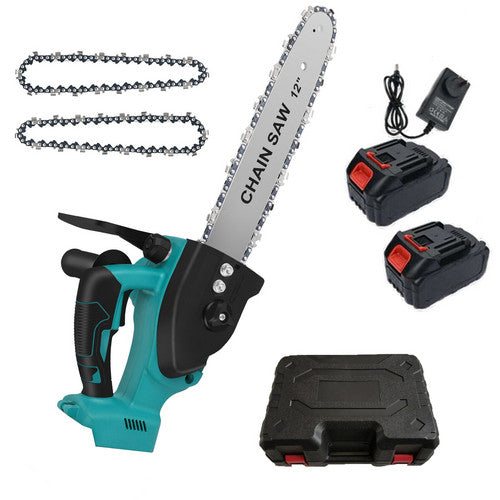 Power Saws: 12"inch Cordless Electric Chainsaw + 2 Battery 2 Chain Brushless Wood Cutter Saw