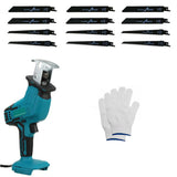 Gardening Tools: Blue Cordless Electric Reciprocating Saw Cutter with Blades without battery
