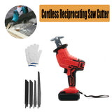 Power Saws: Red Cordless Electric Reciprocating Saw Cutter w+ Blades For Makita Battery