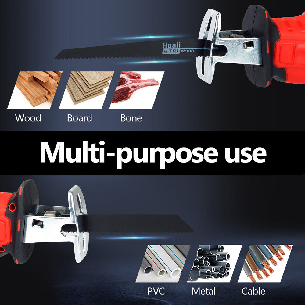 Power Saws: Red Cordless Electric Reciprocating Saw Cutter w+ Blades For Makita Battery